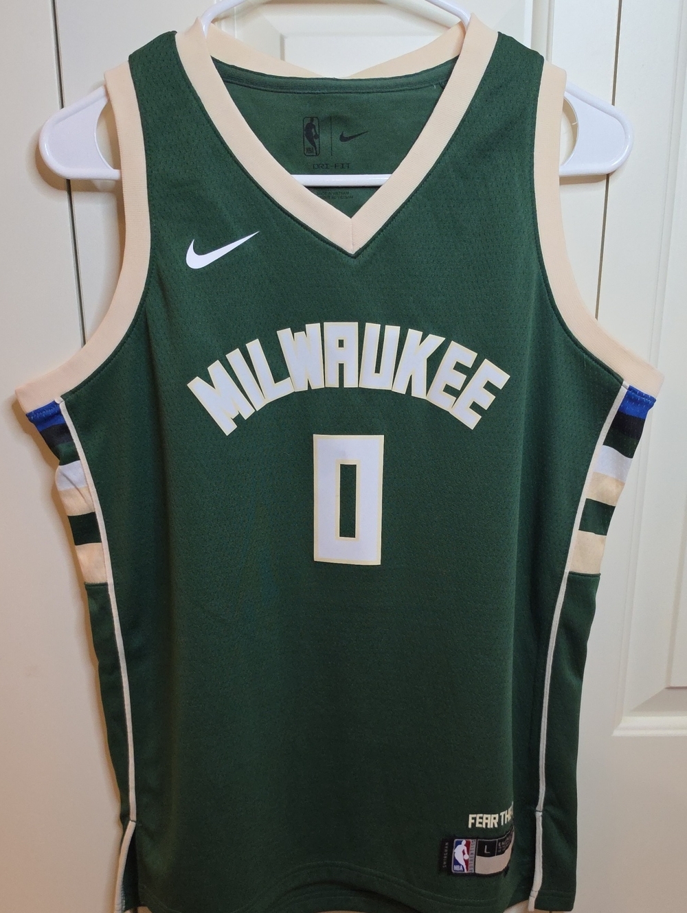 Nike Green and Cream Milwaukee Basketball Jersey